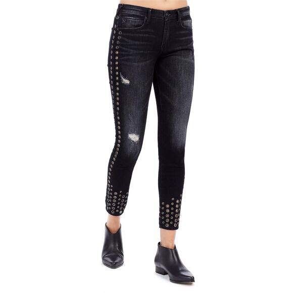True Religion Women’s 29 Halle Mid Rise Super Skinny Jeans in Rock Solid Wash - Picture 3 of 14